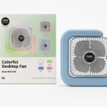 Ventilador de escritorio colorido cuadrado